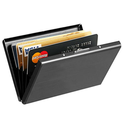 Ultra-Slim Stainless Steel RFID Card Holder – Secure ID & Credit Card Protector