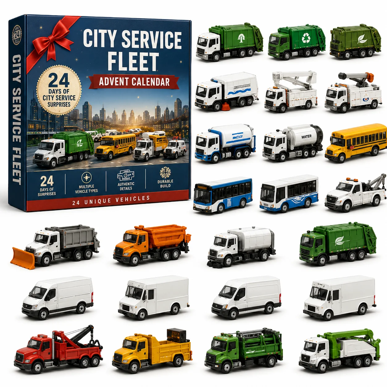 2026 Farm Advent Calendar – 24 Mini Farm Vehicle Decorations