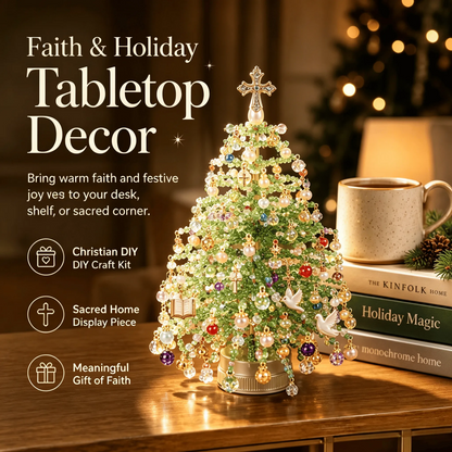 DIY Beaded Christmas Tree Kit – Sparkling Holiday Decoration with Fairy Lights