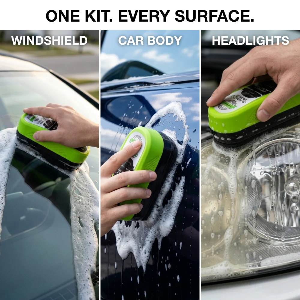 Reusable Windshield Oil Film Remover – Anti-Fog Glass Coating Brush
