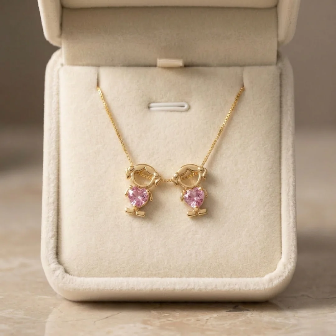 18K Birthstone Mom & Kids Detachable Necklace – Her Birthstone, Your Heart