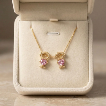 18K Birthstone Mom & Kids Detachable Necklace – Her Birthstone, Your Heart