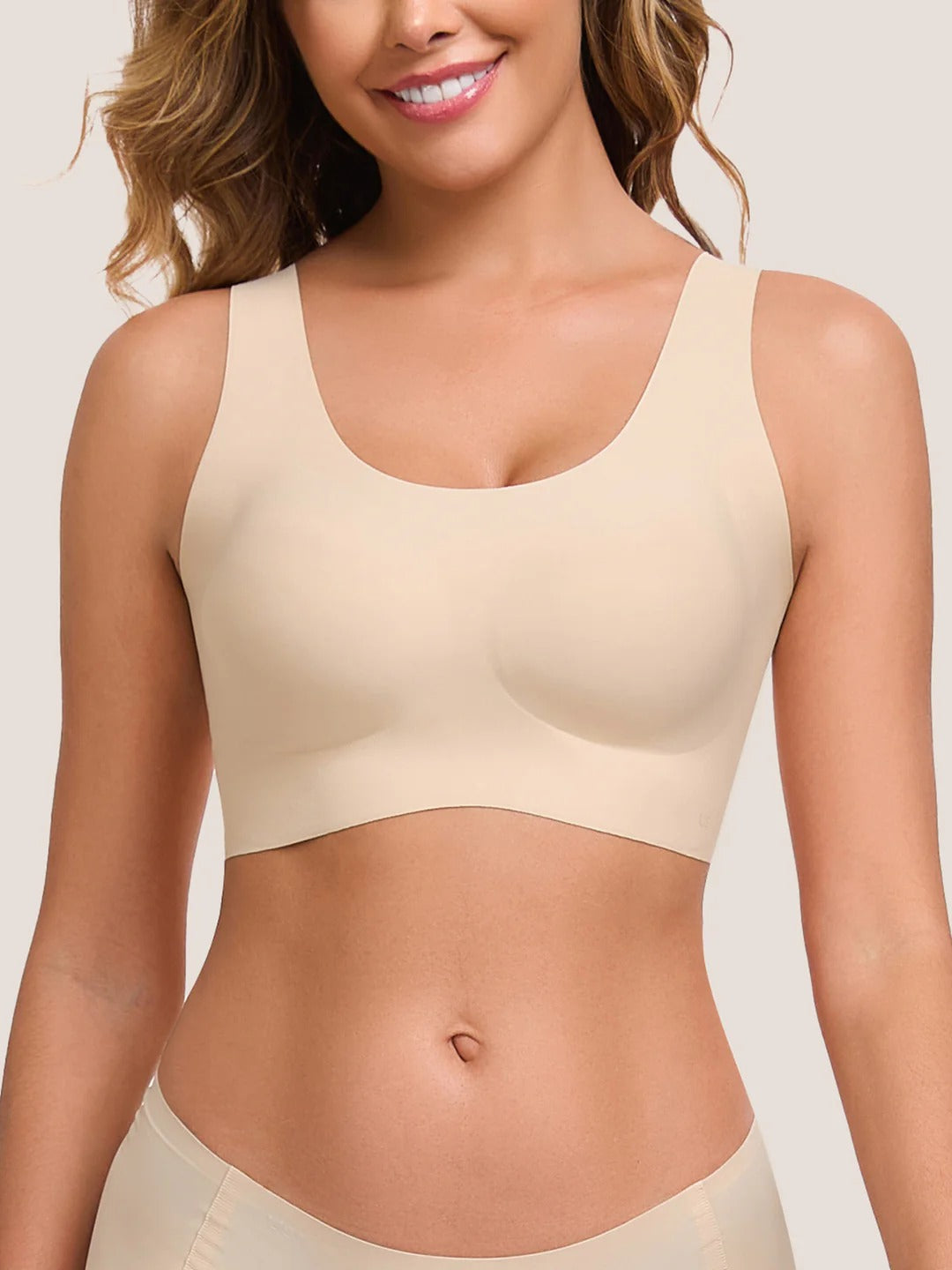 Seamless Pull-On Bralette – Full Coverage, Wide Straps, Smart Stretch Fabric