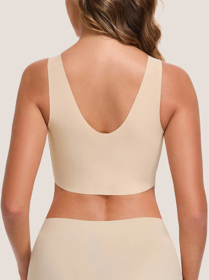 Seamless Pull-On Bralette – Full Coverage, Wide Straps, Smart Stretch Fabric