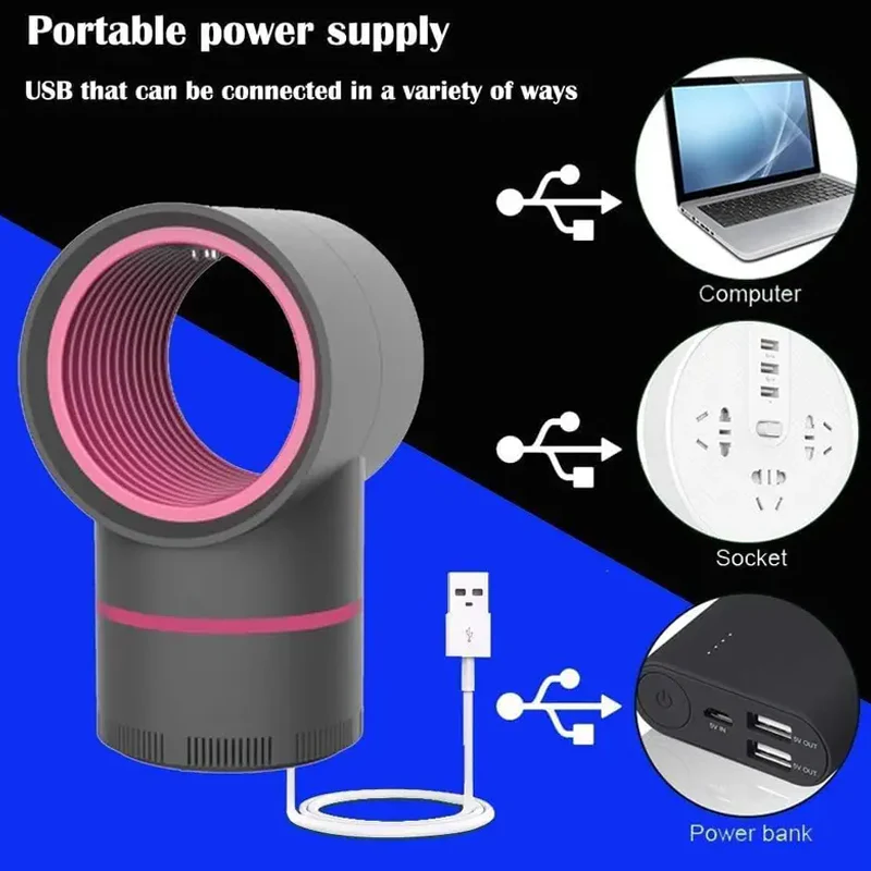 Whisper-Quiet UV Mosquito Trap – Chemical-Free, Portable for Bedroom & Travel