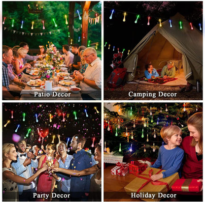 Solar Water Drop String Lights – 8 Modes, IP44 Waterproof Outdoor Lights
