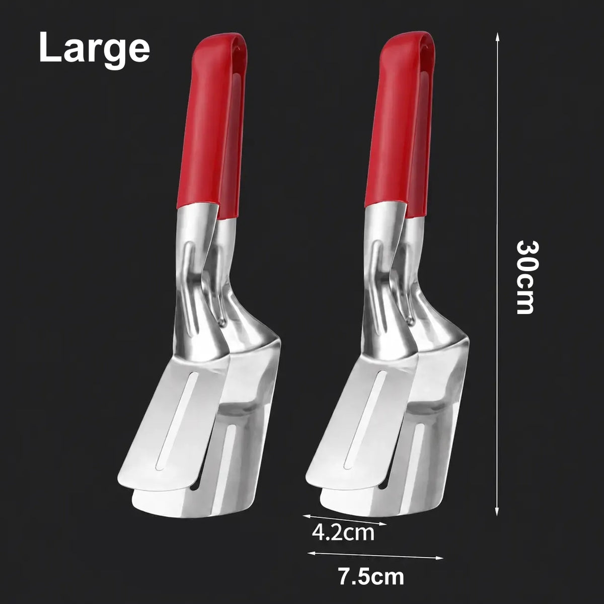 2-in-1 304 Food-Grade Stainless Steel Spatula Tongs – Grip, Flip & Serve