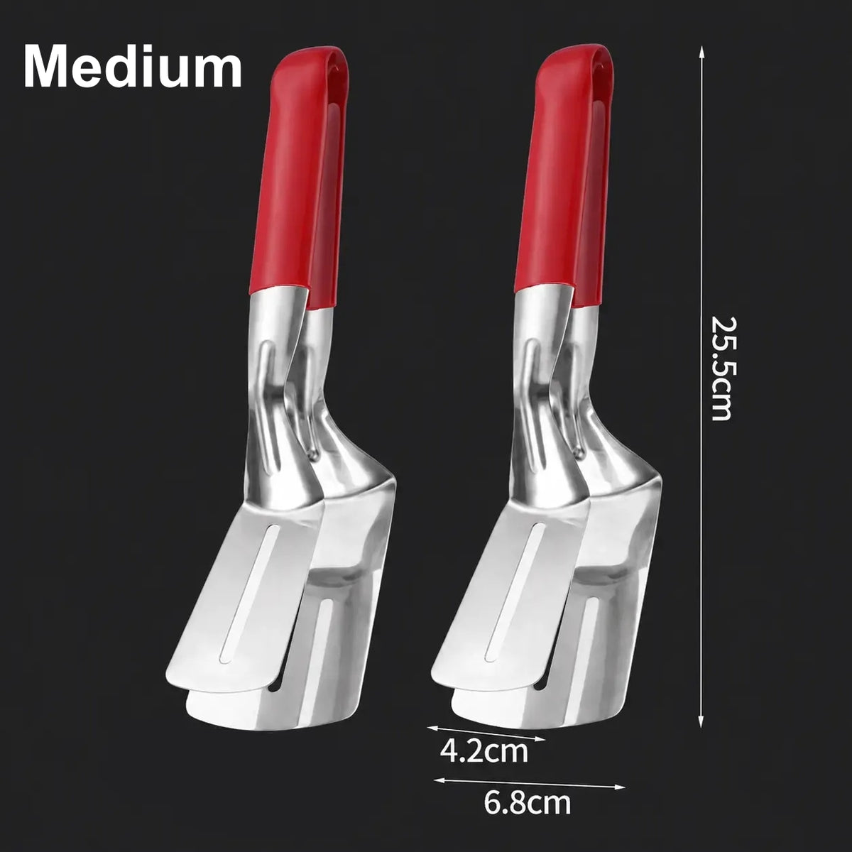 2-in-1 304 Food-Grade Stainless Steel Spatula Tongs – Grip, Flip & Serve
