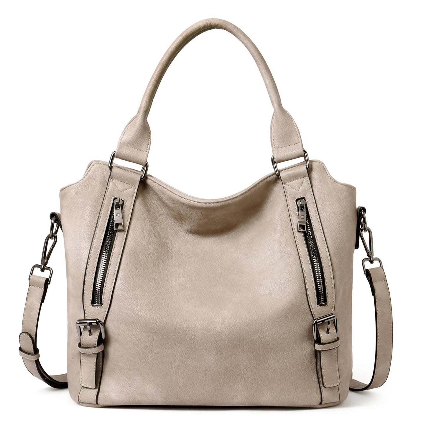 Large Soft Leather Hobo Tote Bag with Adjustable Shoulder Strap for Women