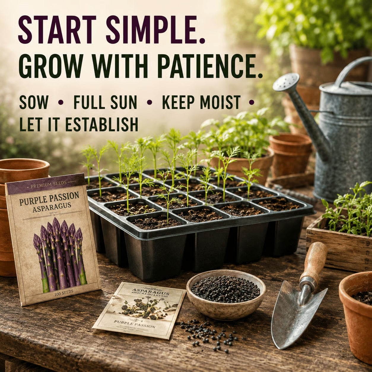 Purple Passion Asparagus Plants – Perennial Garden Favorite, Sweet & Tender Spears