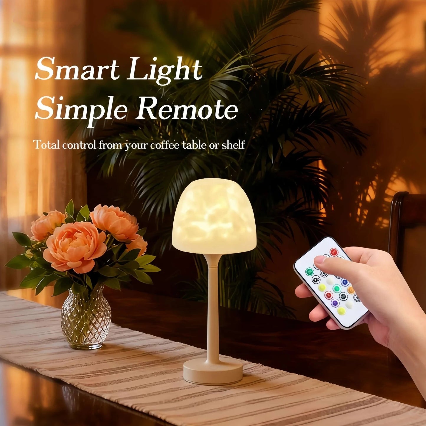 Ocean Wave Water Ripple Lamp – 16 Colors, Remote Control, USB Desk Night Light