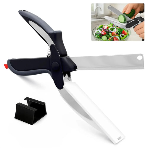 2-in-1 Kitchen Scissors & Cutting Board – Stainless Steel Shears with Safety Lock
