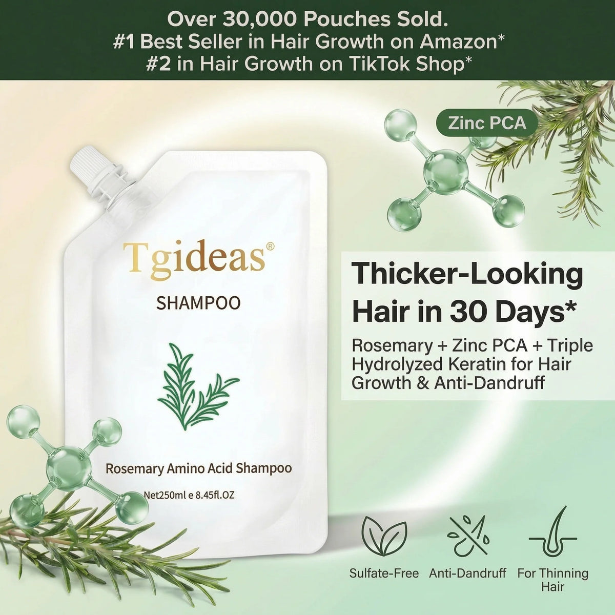 Amino Acid Volumizing Shampoo 2-Pack – Fuller, Thicker-Looking Hair, 8.45 fl oz Each