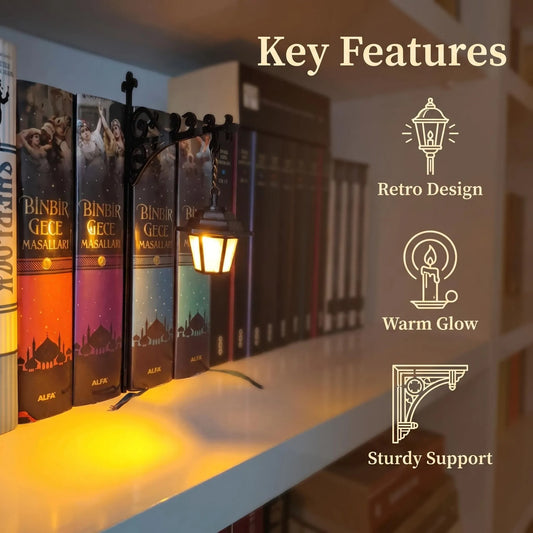 Enchanted Library Lantern – 4 Designs, Warm LED Bookshelf Décor Light