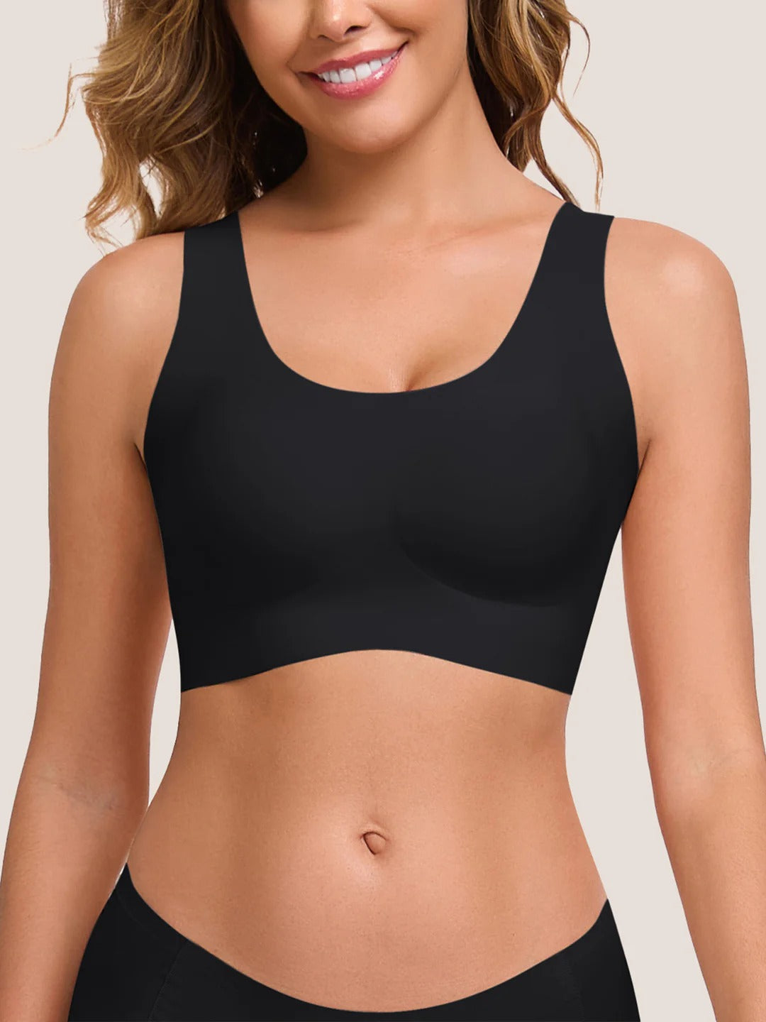 Seamless Pull-On Bralette – Full Coverage, Wide Straps, Smart Stretch Fabric