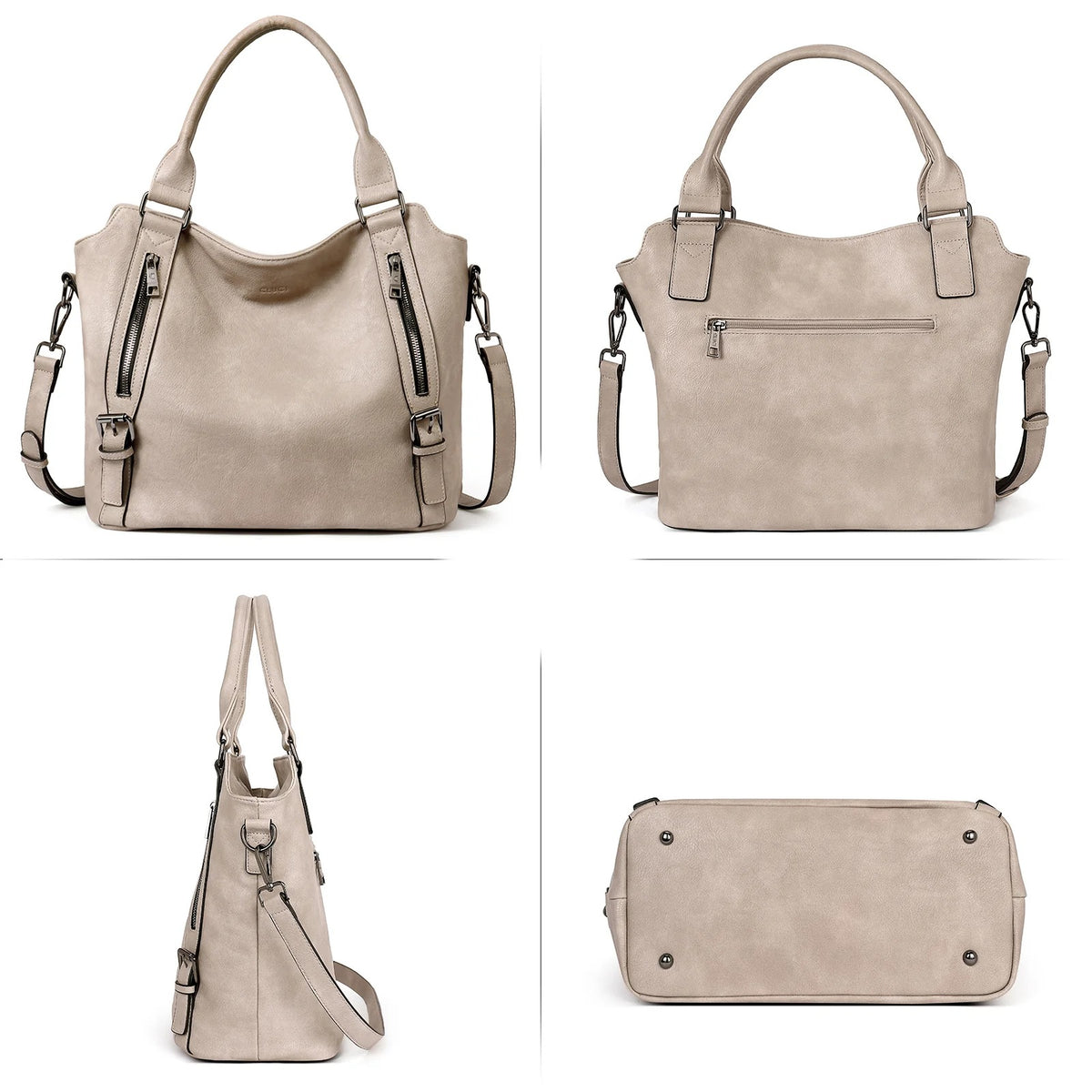 Large Soft Leather Hobo Tote Bag with Adjustable Shoulder Strap for Women