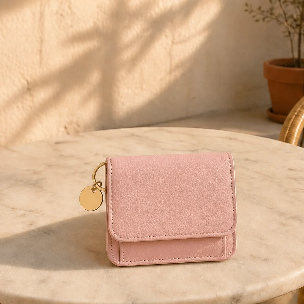 Women's Slim Tri-Fold RFID Wallet – Zip Pocket, Keychain