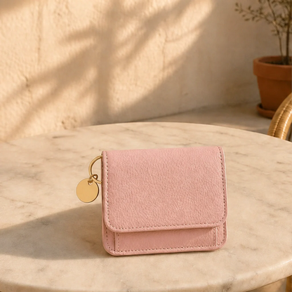 Women's Slim Tri-Fold RFID Wallet – Zip Pocket, Keychain