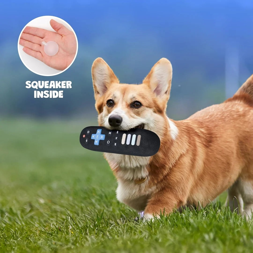 Squeaky TV Remote Plush Dog Toy – Hilarious, Durable, for All Breeds