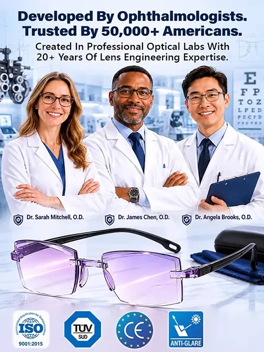 Intelligent Dual Focus Reading Glasses with Blue Light Filtering