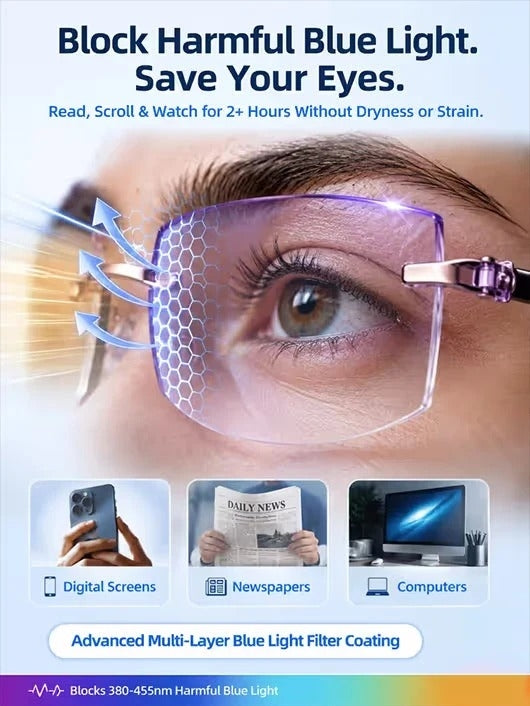Intelligent Dual Focus Reading Glasses with Blue Light Filtering