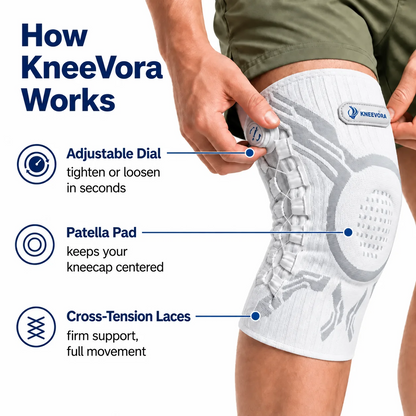 Adjustable Compression Knee Support with Micro-Dial Knob – Perfect Fit for Active Lifestyles