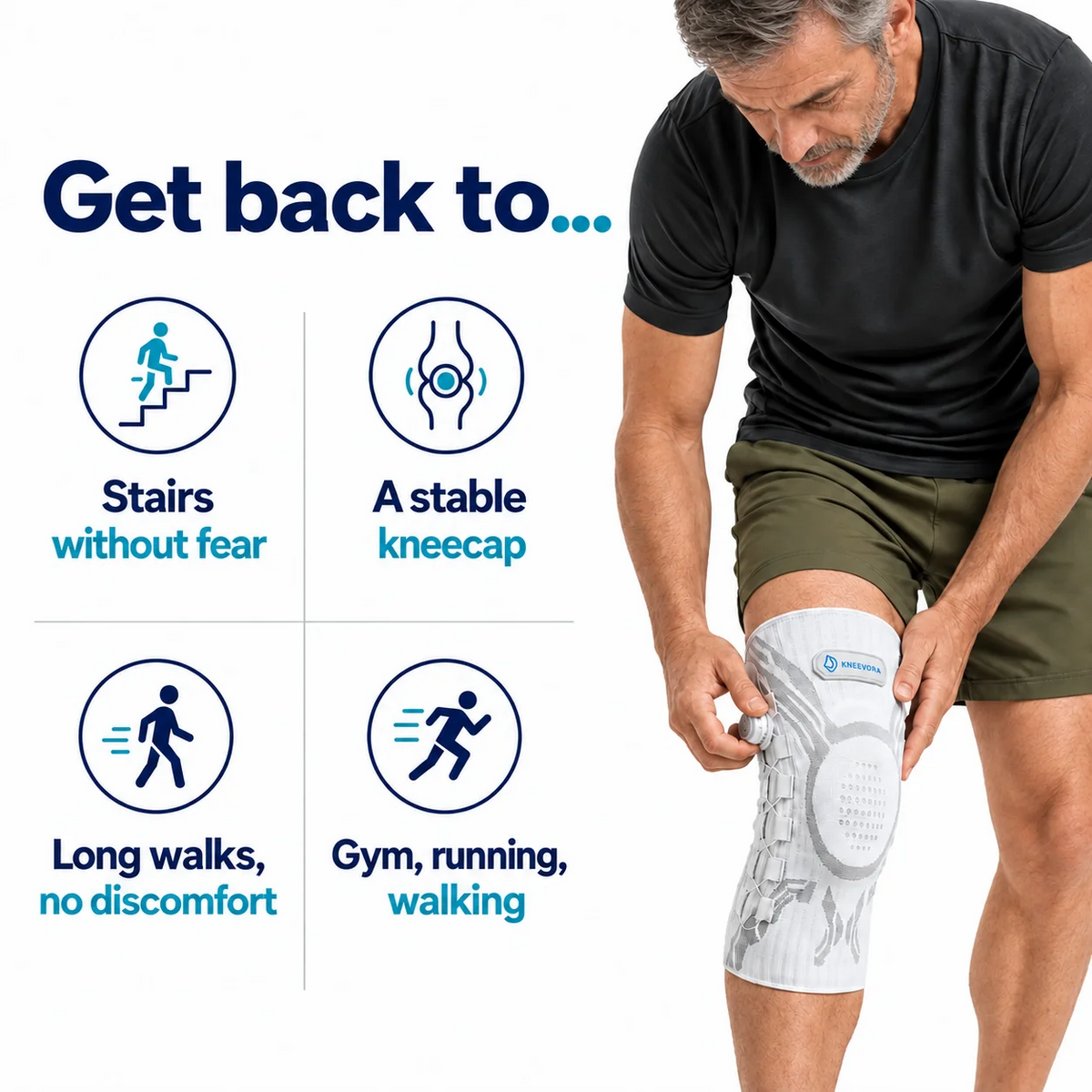 Adjustable Compression Knee Support with Micro-Dial Knob – Perfect Fit for Active Lifestyles
