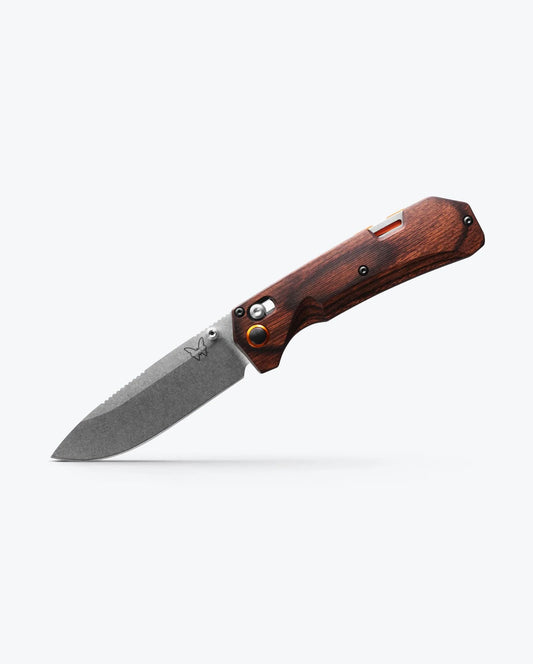 ⚔️BM 15062 Grizzly Creek Folding Tool – Stabilized Wood Handle