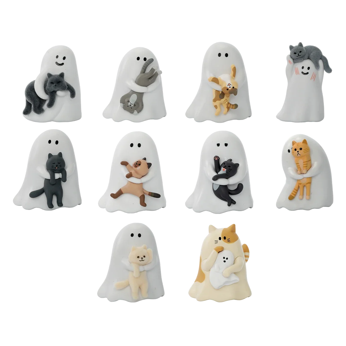Kawaii Cat Blind Box Ceramic Figurine – 9-Piece Collectible Set, No Duplicates
