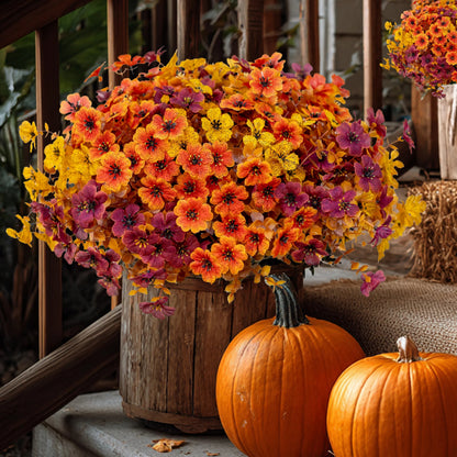 UV-Resistant Silk Daisy Bundles – 8-Pack Autumn Outdoor Decor