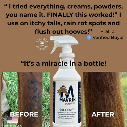 Natural Horse Spray for Skin, Coat & Hoof Care – 3-in-1 Botanical Formula