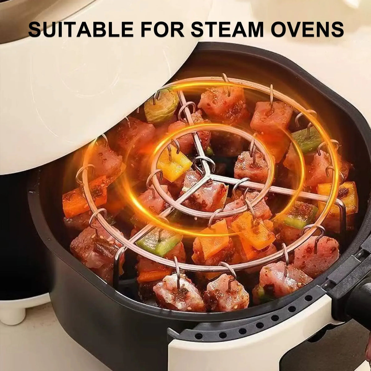 Air Fryer Skewer Rack Set with 24 Skewers — Perfect Sync-Cooked BBQ & Air Fry Meals