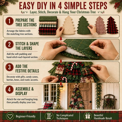 DIY Christmas Tree Door Hanging Kit – Oversized Patchwork Craft