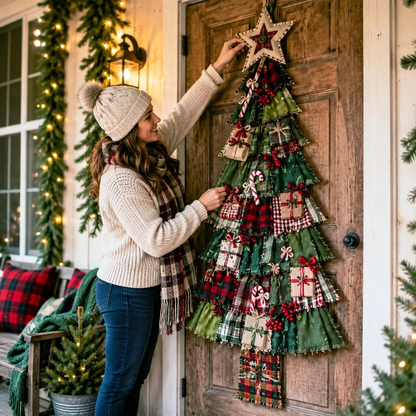 DIY Christmas Tree Door Hanging Kit – Oversized Patchwork Craft