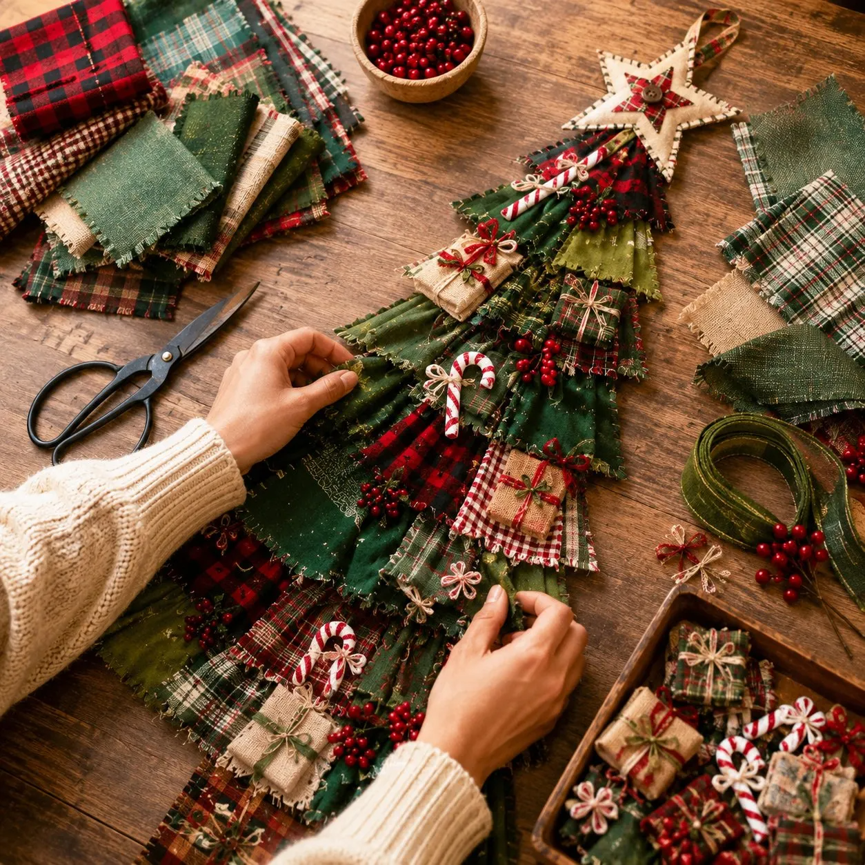 DIY Christmas Tree Door Hanging Kit – Oversized Patchwork Craft
