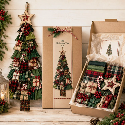 DIY Christmas Tree Door Hanging Kit – Oversized Patchwork Craft