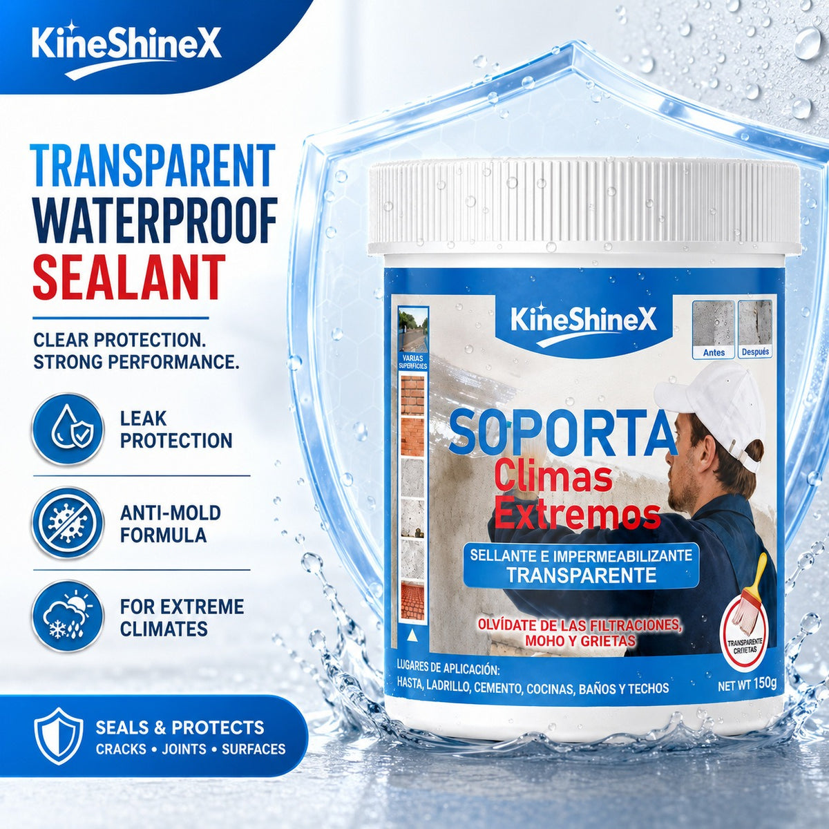 Transparent Waterproof Sealant – Flexible Polymer Emulsion Crack Filler for Roof, Walls & Tiles
