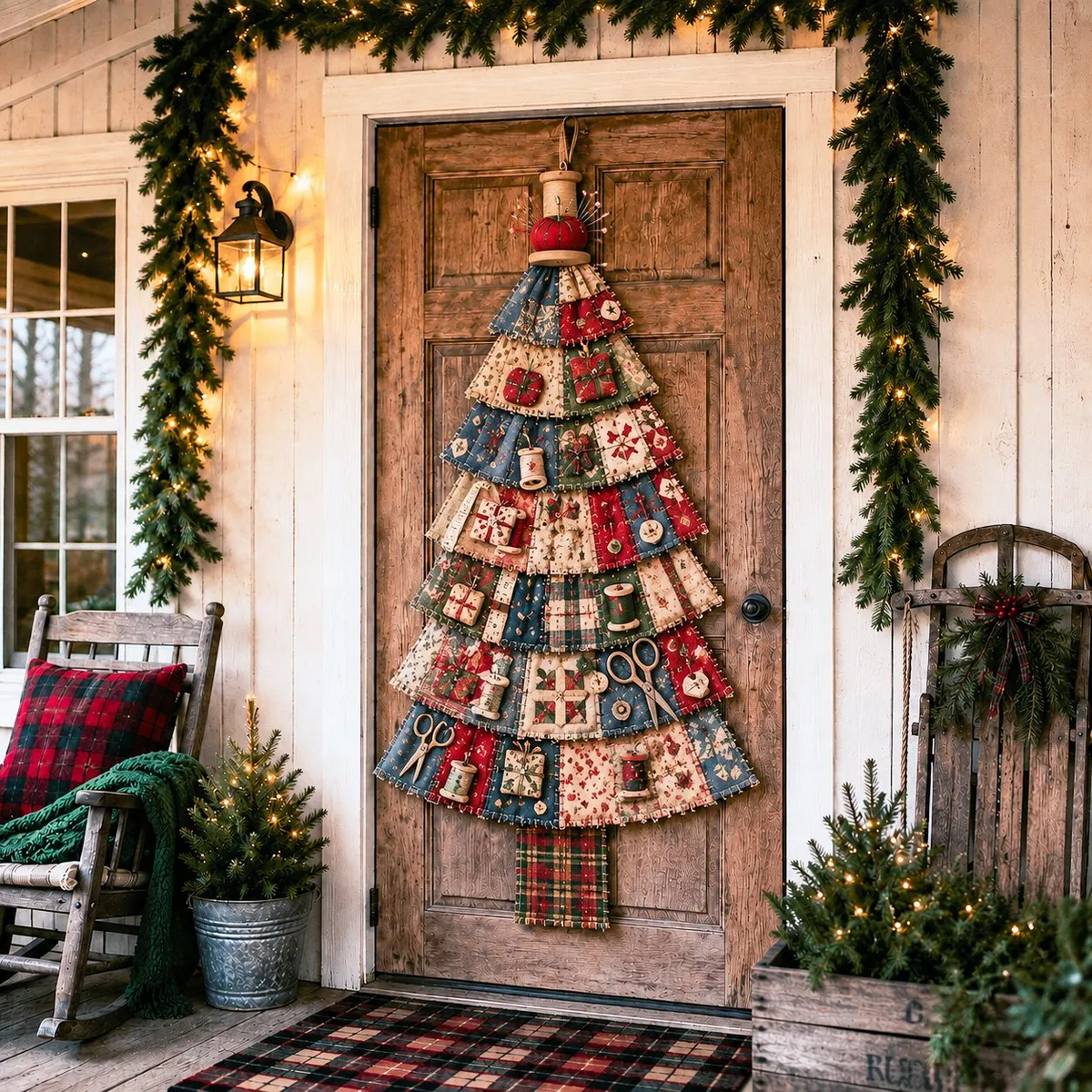 DIY Christmas Tree Door Hanging Kit – Oversized Patchwork Craft