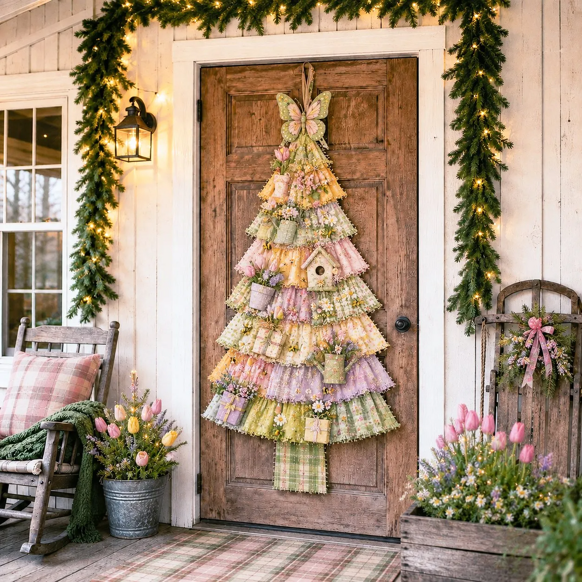 DIY Christmas Tree Door Hanging Kit – Oversized Patchwork Craft