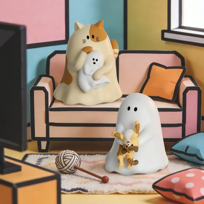 Kawaii Cat Blind Box Ceramic Figurine – 9-Piece Collectible Set, No Duplicates