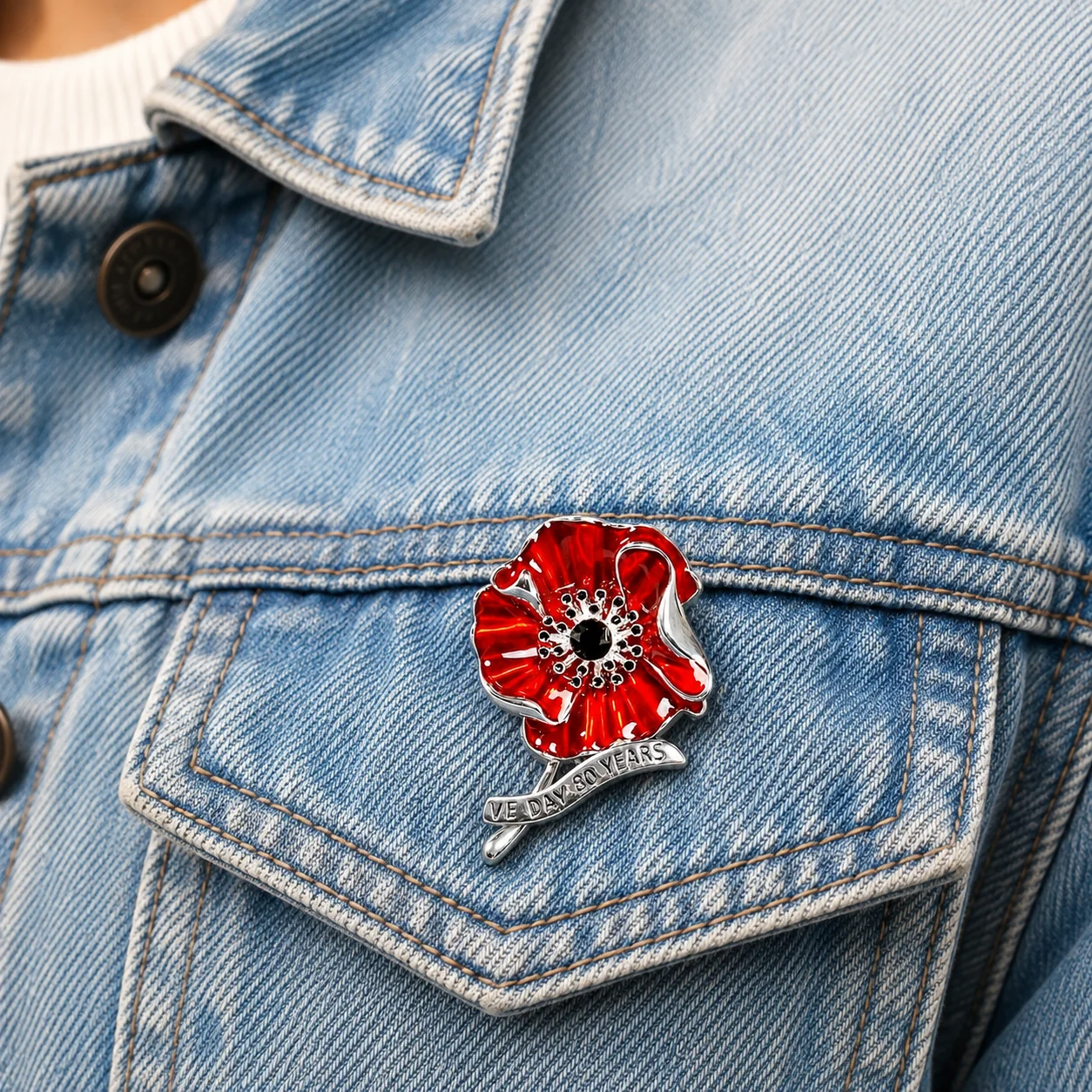 VE Day 80 Poppy Brooch – Limited Edition 80th Anniversary Keepsake