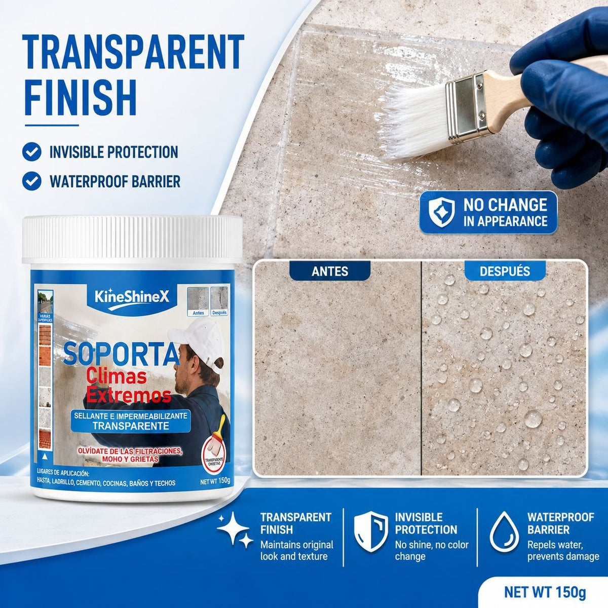 Transparent Waterproof Sealant – Flexible Polymer Emulsion Crack Filler for Roof, Walls & Tiles