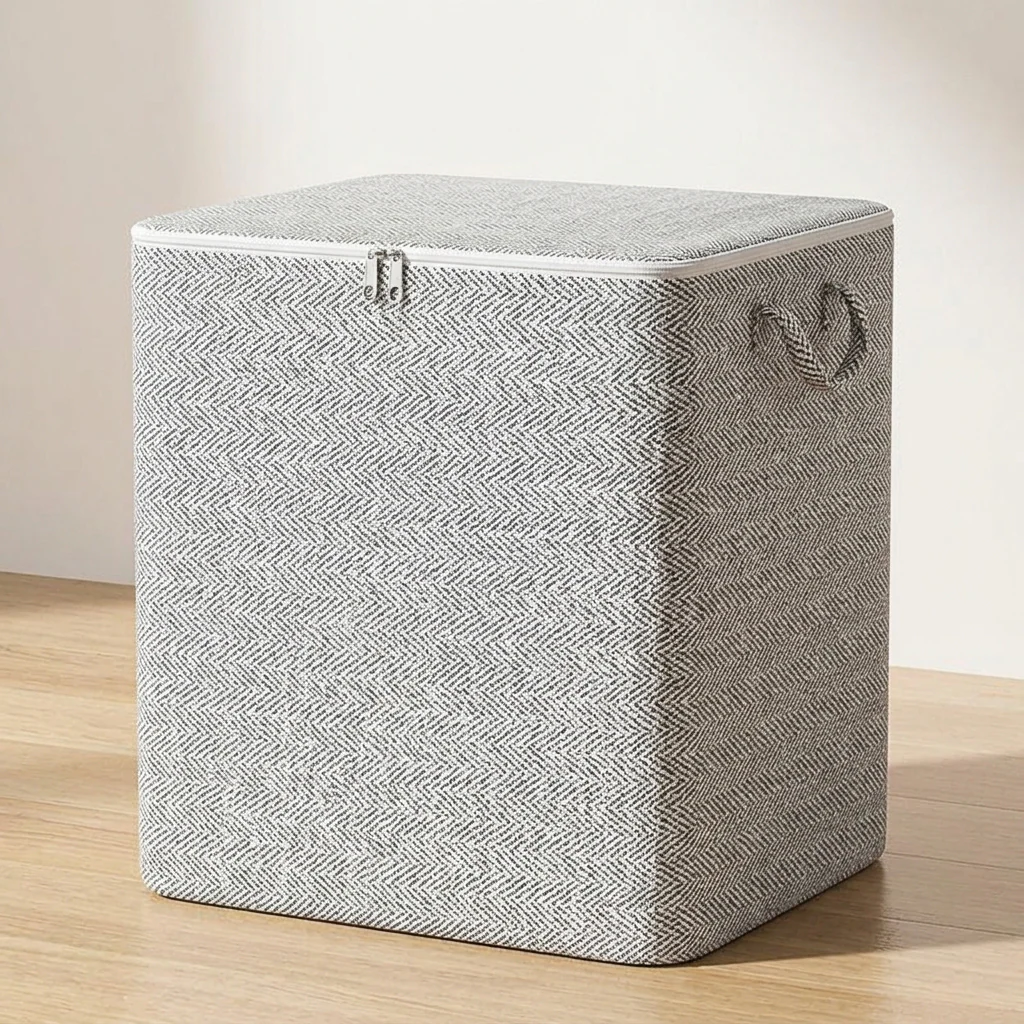 Large Capacity Quilt & Blanket Storage Bags – 4 Sizes, Gray Pattern, Foldable