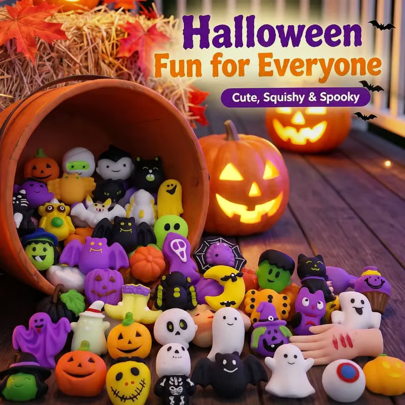 Halloween Mochi Squishy Toys – 24/30 Pack, Soft Squeeze Party Favors for Kids