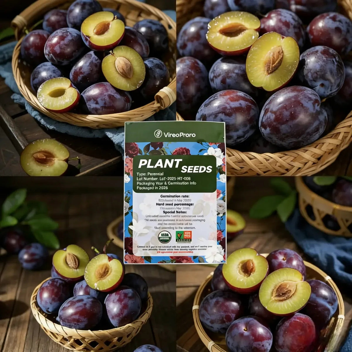 🌱Plum Growing Kit – Sweet Fruit Tree for Home Garden