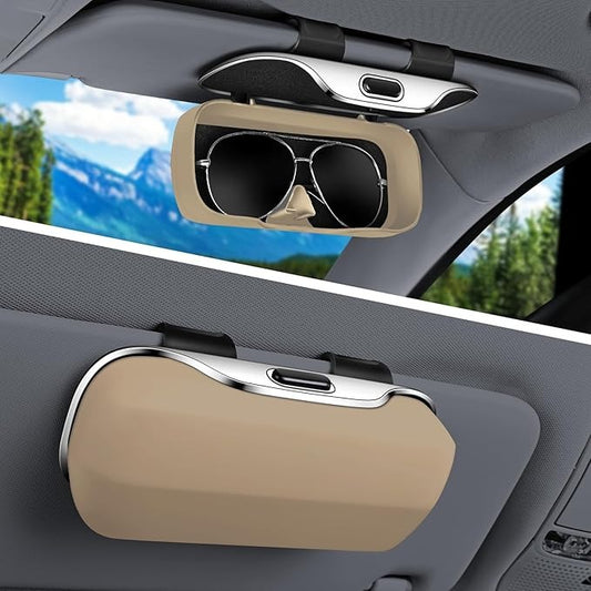 Premium Car Visor Sunglass Holder – One-Touch Push Button Glasses Case for Sedan, SUV & Truck