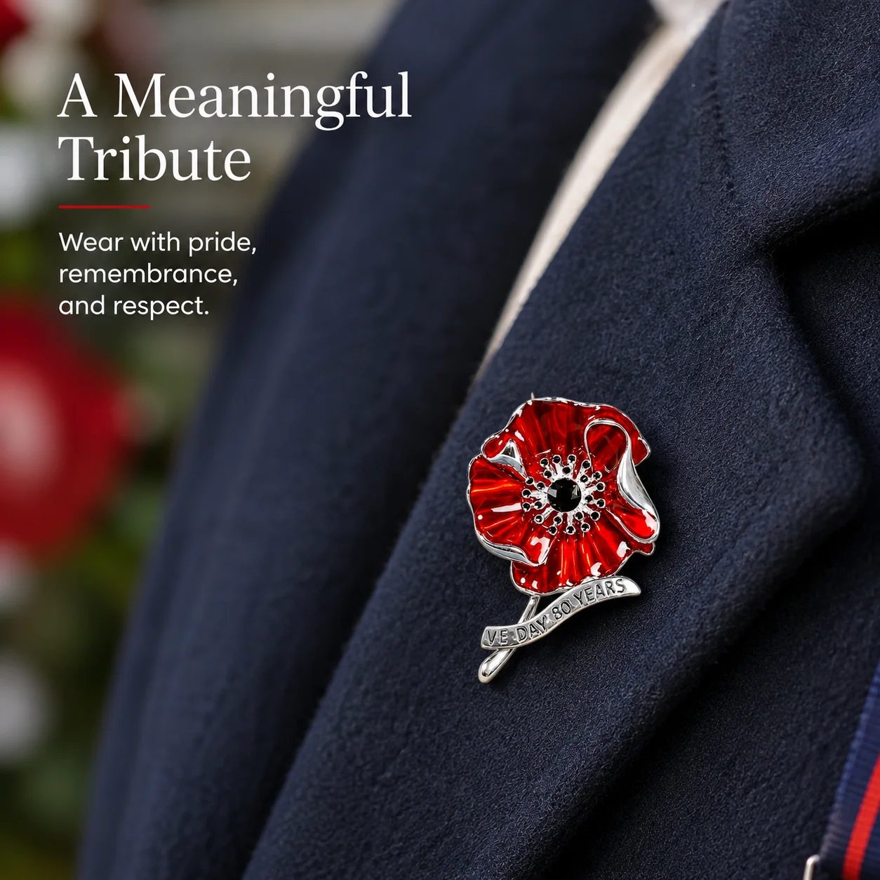 VE Day 80 Poppy Brooch – Limited Edition 80th Anniversary Keepsake