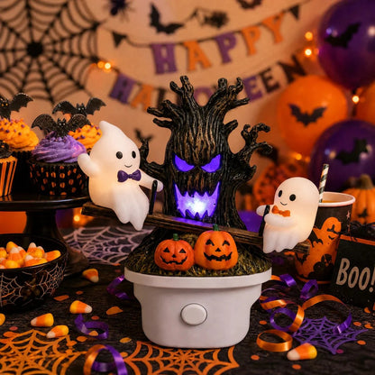 Animated Seesaw Ghost LED Night Light – USB Plug-In, Cute Spooky Glow