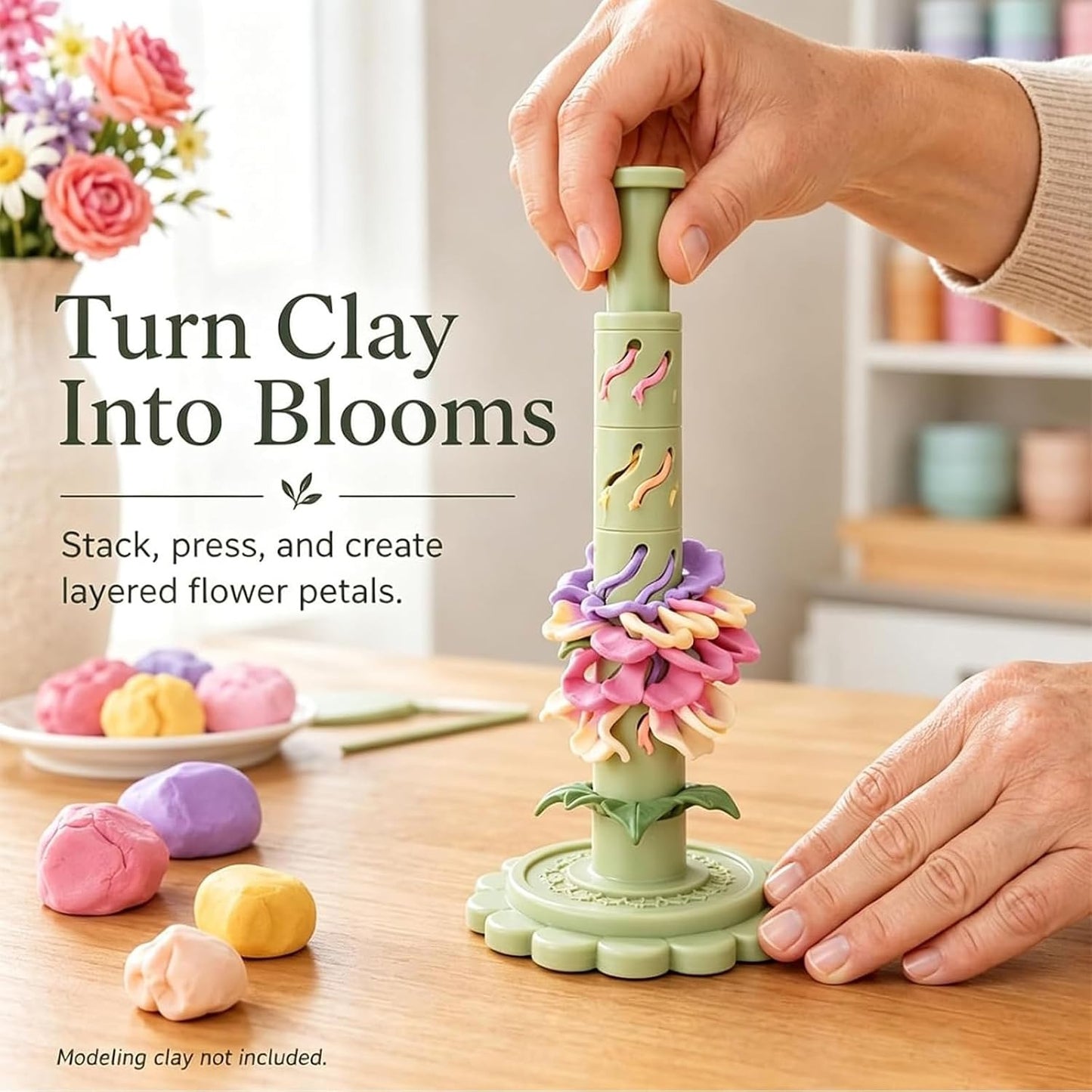 Modular Clay Bloom Maker – DIY Flower Shaper Kit for Polymer & Air-Dry Clay