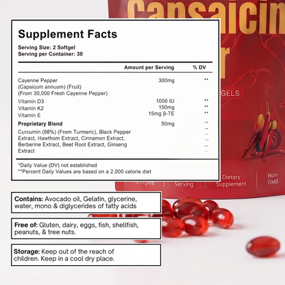 Cayenne Pepper Capsules – 12-in-1 Botanical Blend for Daily